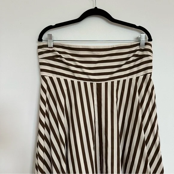 NWT Petal & Pup Brown and White Strapless Striped Maxi Dress - Picture 7 of 16